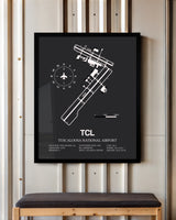 Frame color options for Tuscaloosa National Airport Wall Art