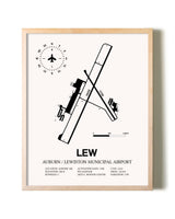 Auburn / Lewiston Municipal Airport framed wall art in white frame