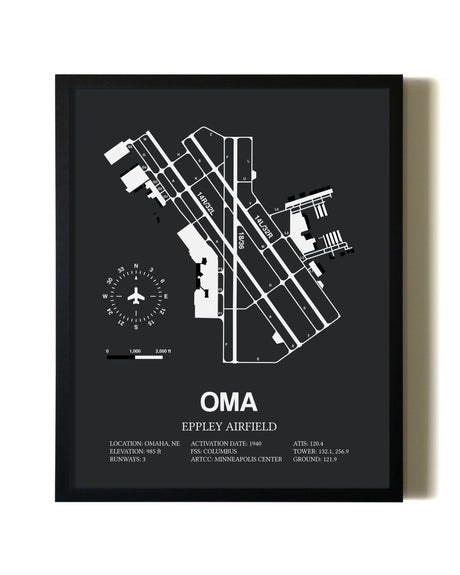Unframed Eppley Airfield map print poster