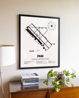 Tyndall Air Force Base aviation wall décor in black wood frame