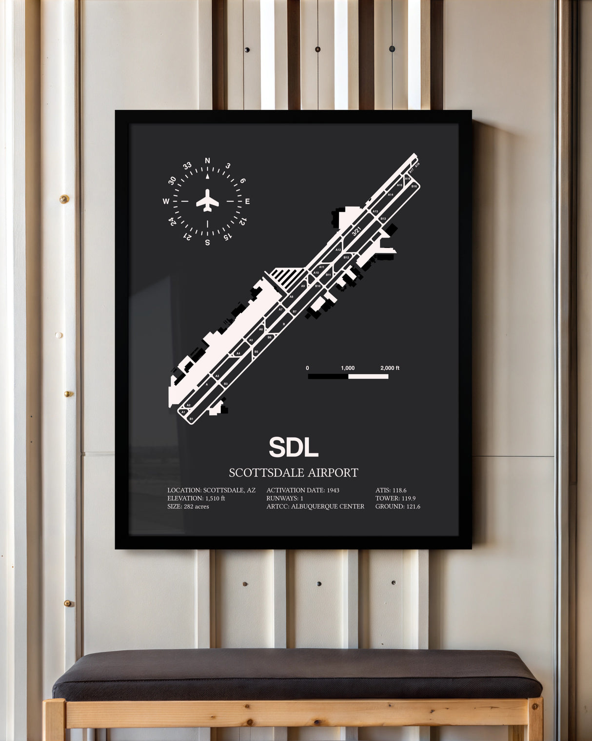 Frame color options for Scottsdale Airport Wall Art