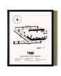 Framed Miami Executive Airport wall art poster in black frame
