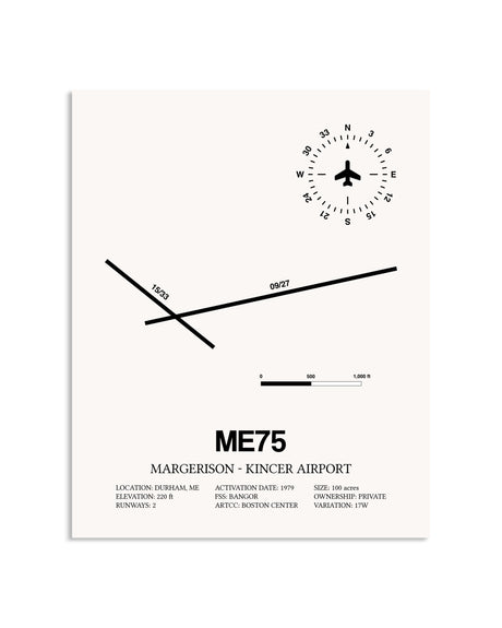 Gray Margerison-Kincer Airport framed poster displayed in an airplane hangar