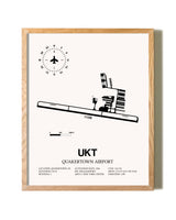 Quakertown Airport framed print in natural wood frame