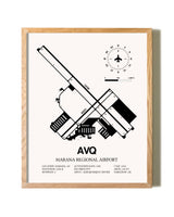 Marana Regional Airport framed print in natural wood frame