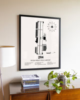 Peter Prince Field Airport aviation wall décor in black wood frame