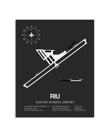 Gray Framed Rancho Murieta Airport layout wall art poster