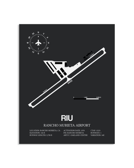 Gray Framed Rancho Murieta Airport layout wall art poster
