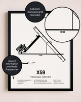 Framed Valkaria Airport layout wall art poster