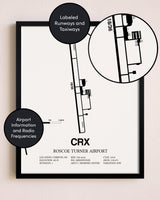 Framed Roscoe Turner Airport layout wall art poster
