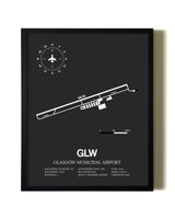 Unframed Glasgow Municipal Airport map print poster