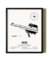 Framed Bay Bridge Airport wall art poster in black frame