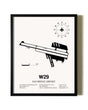Framed Bay Bridge Airport wall art poster in black frame