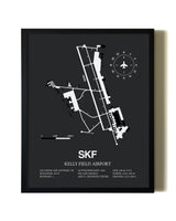 Unframed Kelly Field Airport map print poster