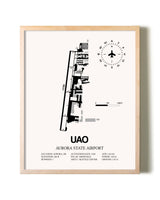 Aurora State Airport framed wall art in white frame