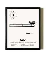 Framed Merkel Field Sylacauga Municipal Airport wall art poster in black frame