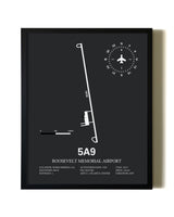 Unframed Roosevelt Memorial Airport map print poster