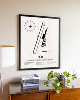 General Dick Stout Field Airport aviation wall décor in black wood frame