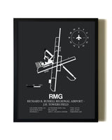 Unframed Richard B. Russell Regional Airport - J.H. Towers Field map print poster