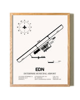 Enterprise Municipal Airport framed print in natural wood frame