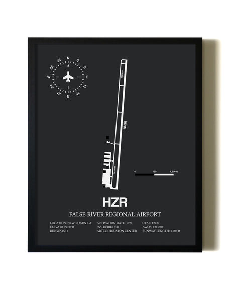 Unframed False River Regional Airport map print poster