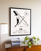Topeka Regional Airport aviation wall décor in black wood frame