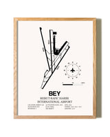 Beirut-Rafic Hariri International Airport framed print in natural wood frame