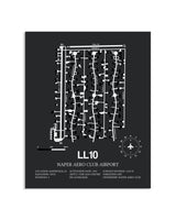 Gray Framed Naper Aero Club Airport layout wall art poster