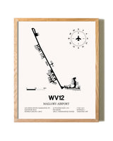 Mallory Airport framed print in natural wood frame