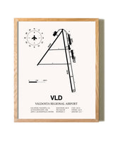 Valdosta Regional Airport framed print in natural wood frame