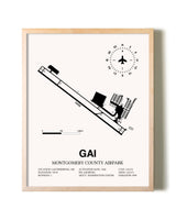 Montgomery County Airpark framed wall art in white frame