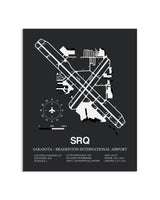 Gray Framed Sarasota / Bradenton International Airport layout wall art poster