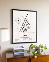 Sywell Aerodrome aviation wall décor in black wood frame