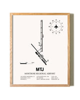 Montrose Regional Airport framed print in natural wood frame