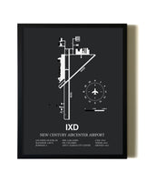 Unframed New Century Aircenter Airport map print poster
