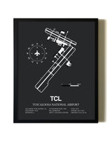 Unframed Tuscaloosa National Airport map print poster