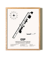 Greenville Spartanburg International Airport framed print in natural wood frame