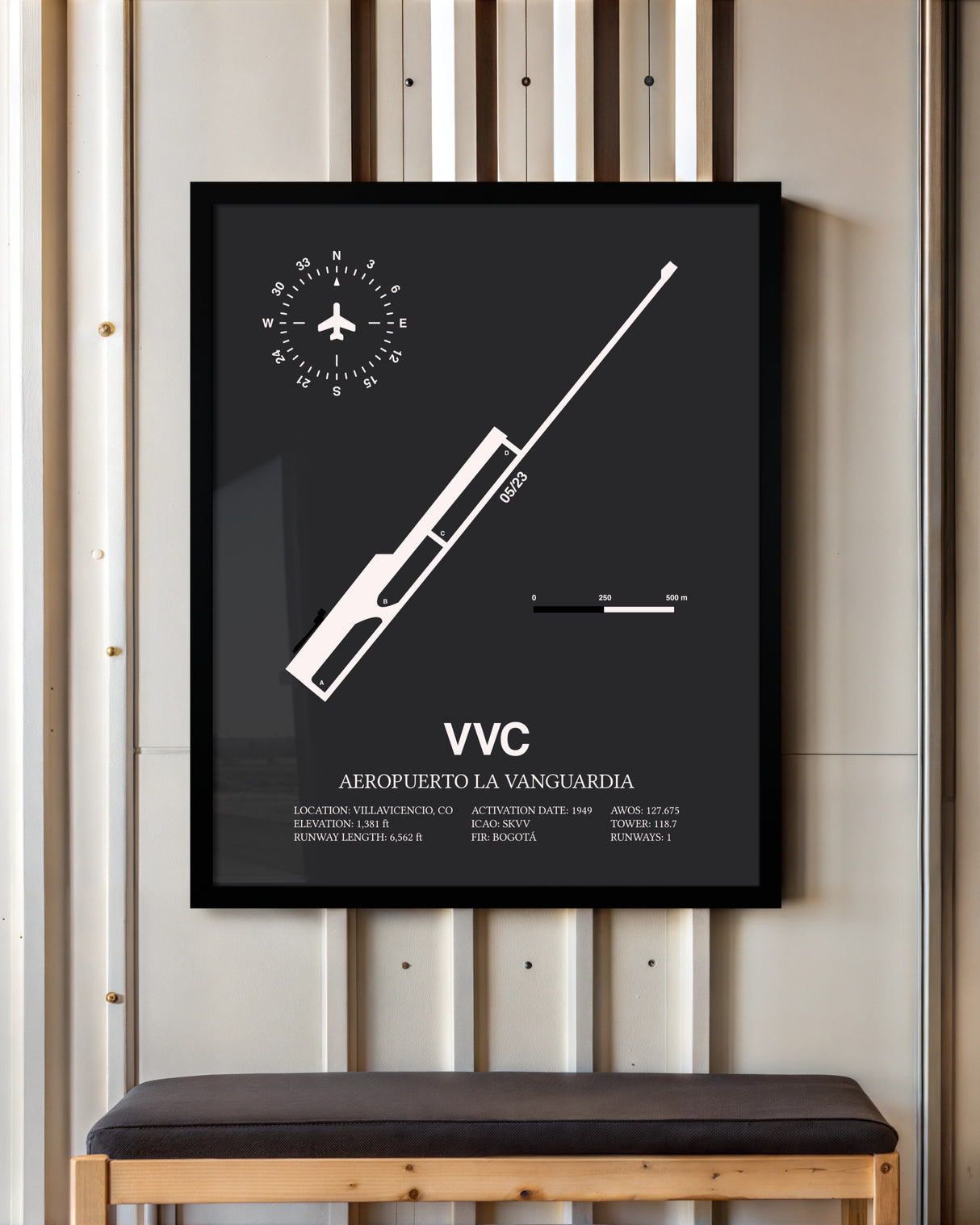 Frame color options for Aeropuerto La Vanguardia Wall Art