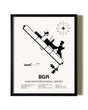 Framed Bangor International Airport wall art poster in black frame