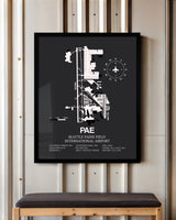 Frame color options for Seattle Paine Field International Airport Wall Art