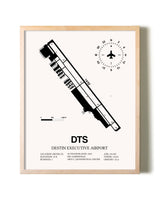 Destin Executive Airport framed wall art in white frame
