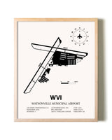 Watsonville Municipal Airport framed wall art in white frame