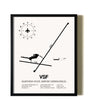Framed Hartness State Airport (Springfield) wall art poster in black frame