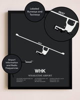 Whakatane Airport poster size comparison chart