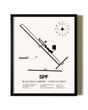 Framed Black Hills Airport-Clyde Ice Field wall art poster in black frame