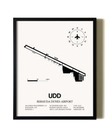 Framed Bermuda Dunes Airport wall art poster in black frame
