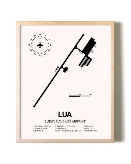 Luray Caverns Airport framed wall art in white frame