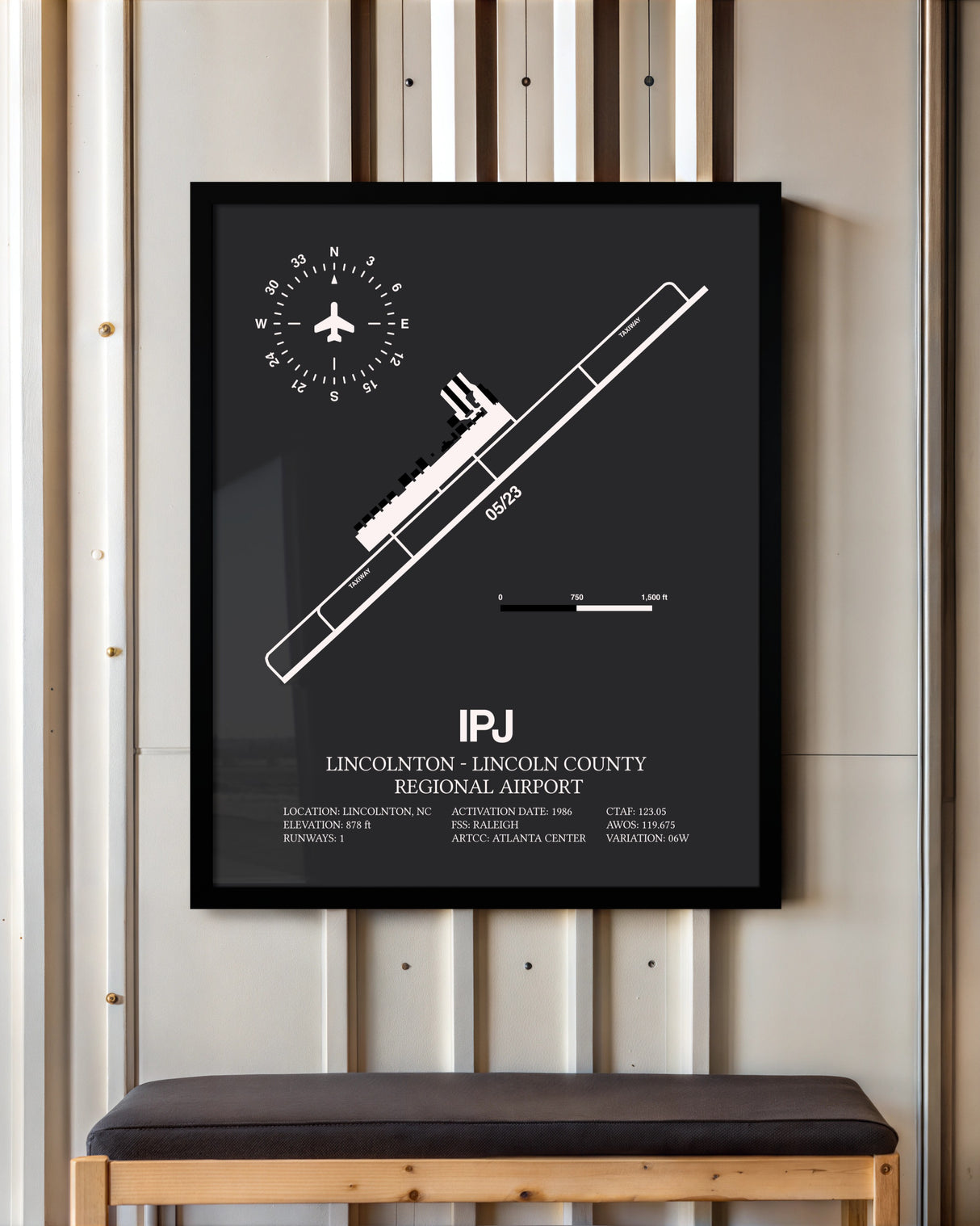 Frame color options for Lincolnton-Lincoln County Regional Airport Wall Art