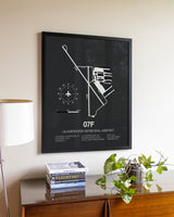 Gray Framed Gladewater Municipal Airport wall art poster in black frame