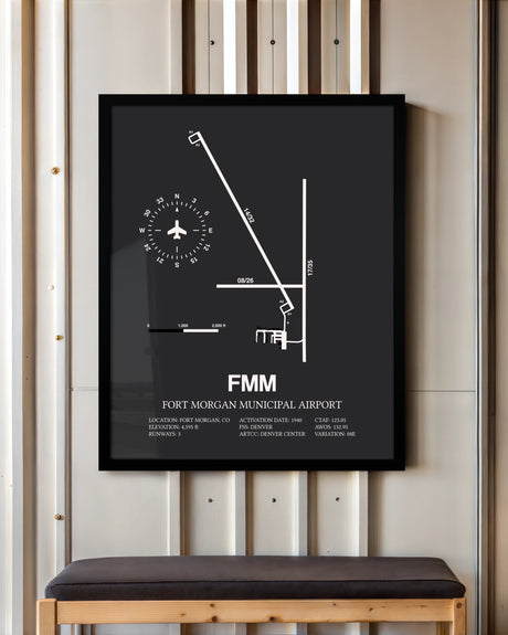 Frame color options for Fort Morgan Municipal Airport Wall Art